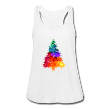 Load image into Gallery viewer, Watercolor Pine Women's Flowy Tank Top - white