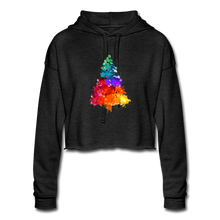 Load image into Gallery viewer, Watercolor Pine Cropped Hoodie - deep heather