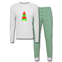 Load image into Gallery viewer, Dog Dad Holiday Pine Pajama Set - white/green stripe