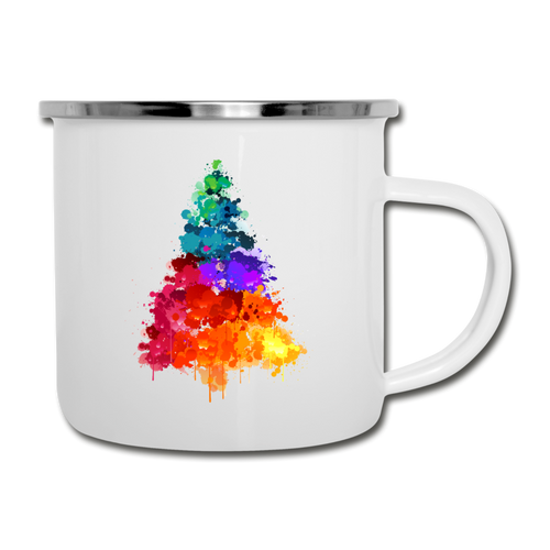 Watercolor Pine Camper Mug - white