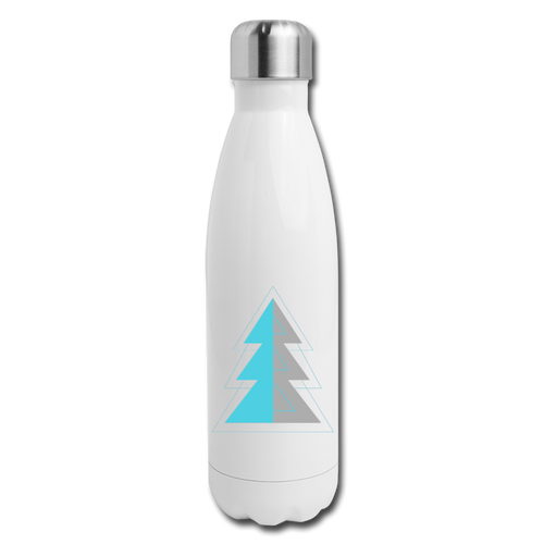 Blue Pine Insulated Stainless Steel Water Bottle - white