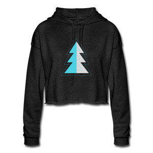 Blue Pine Cropped Hoodie - deep heather