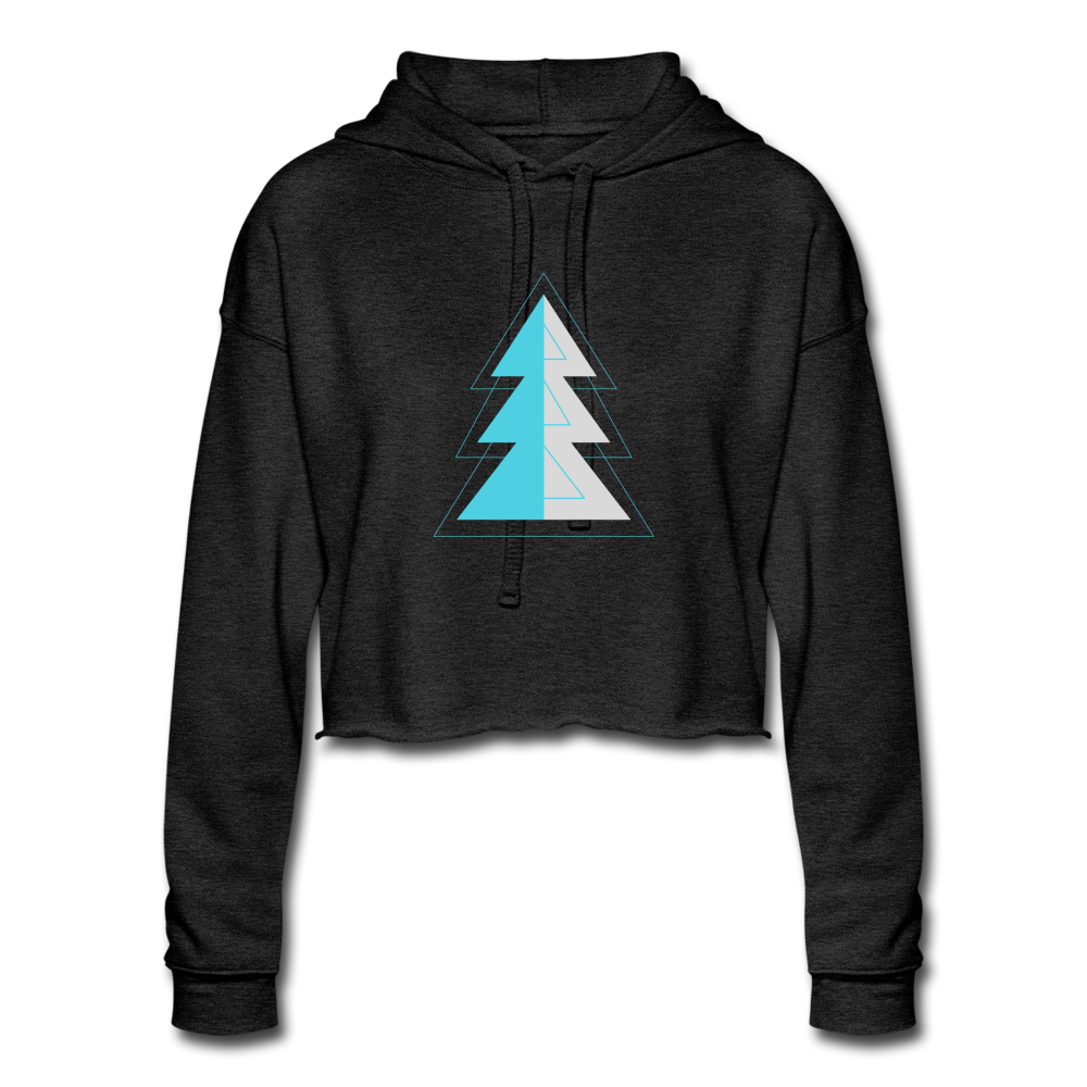 Blue Pine Cropped Hoodie - deep heather