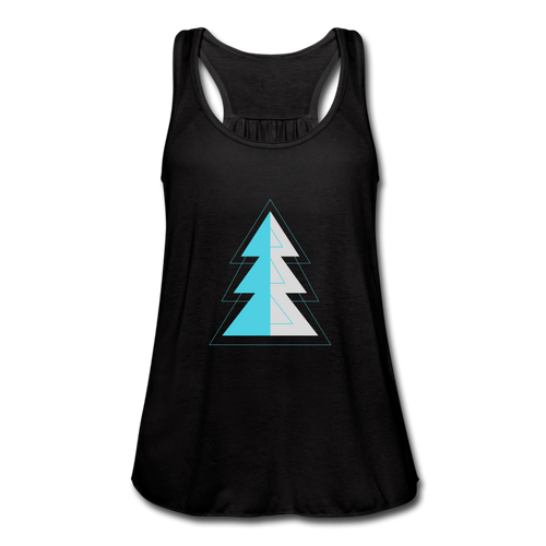 Blue Pine Flowy Tank Top - black