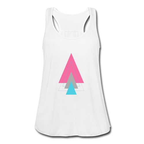 Sunset Pine Flowy Tank Top - white