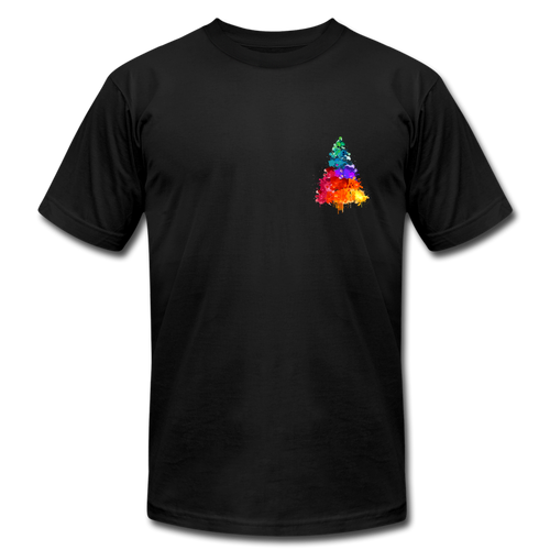 Watercolor Pine Jersey T-Shirt - black