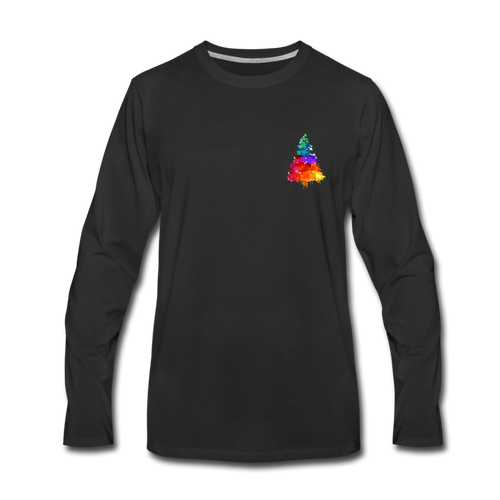 Watercolor Pine Premium Long Sleeve T-Shirt - black