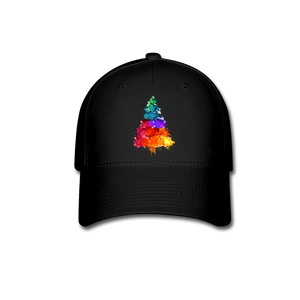 Watercolor Pine Baseball Cap - black