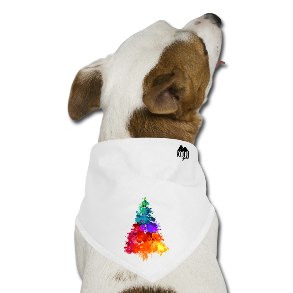 Watercolor Pine Dog Bandana - white