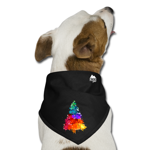 Watercolor Pine Dog Bandana - black