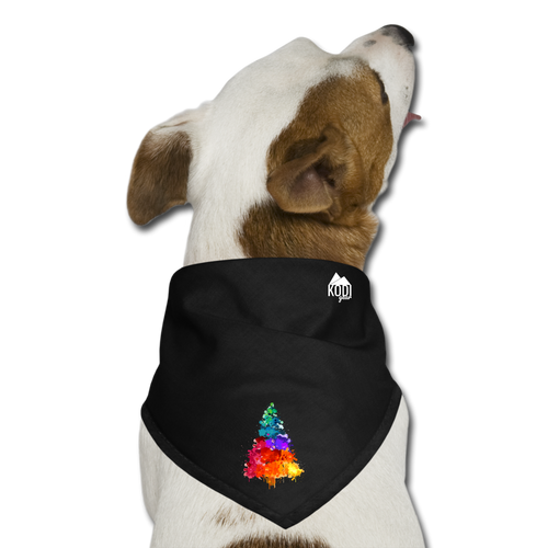 Watercolor Pine Small Dog Bandana - black