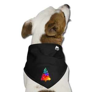 Watercolor Pine Small Dog Bandana - black