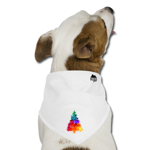 Watercolor Pine Small Dog Bandana - white