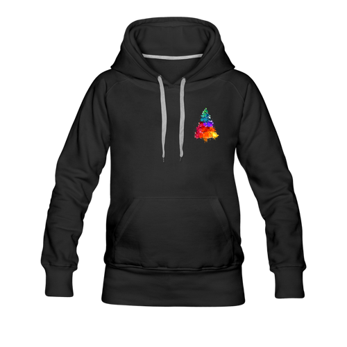 Watercolor Pine Women’s Premium Hoodie - black