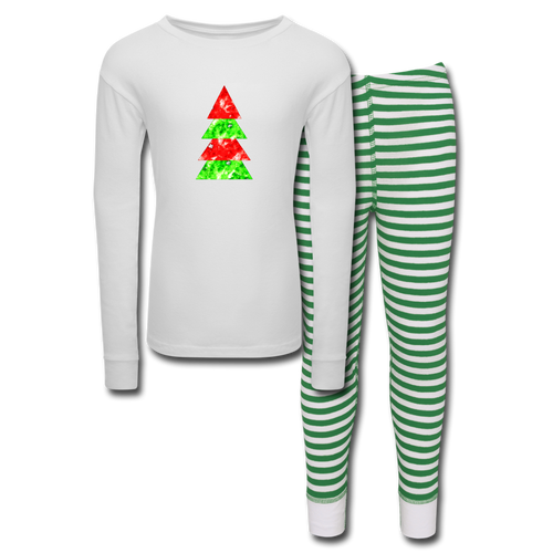 Kids' Pajama Set - white/green stripe