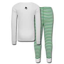 Load image into Gallery viewer, Kids&#39; Pajama Set - white/green stripe
