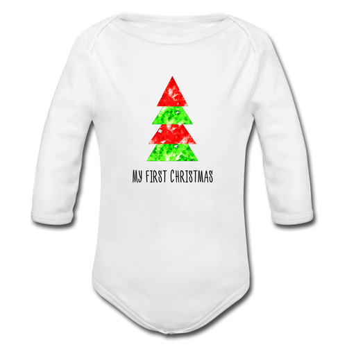 Holiday Pine Baby Pajamas - white