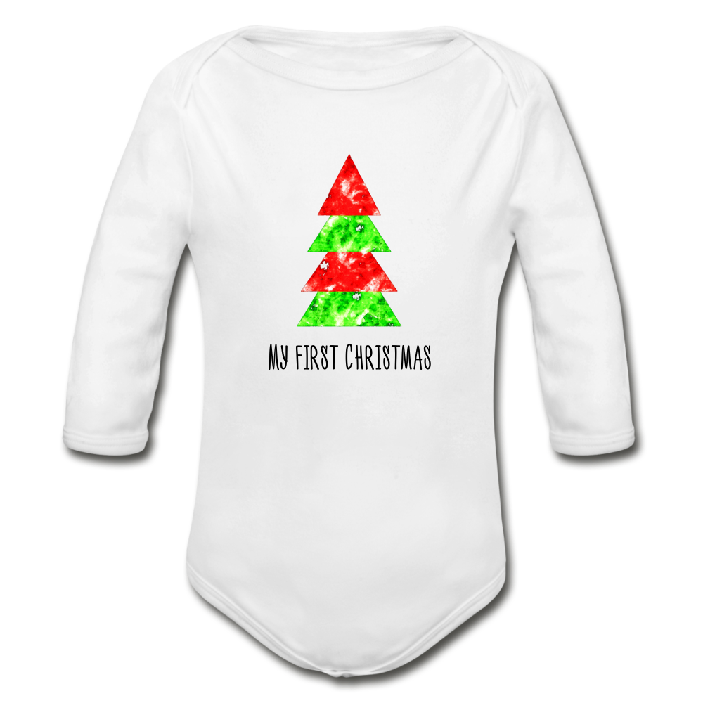 Holiday Pine Baby Pajamas - white