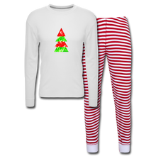 Load image into Gallery viewer, Dog Mom Holiday Pine Pajama Set - white/red stripe
