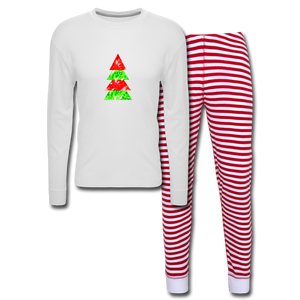 Dog Mom Holiday Pine Pajama Set - white/red stripe