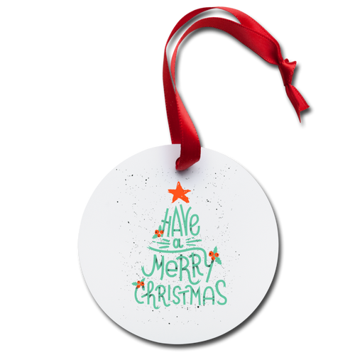 Merry Christmas Holiday Ornament - white