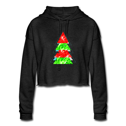 Holiday Pine Cropped Hoodie - deep heather